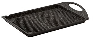 Barazzoni Gli Speciali Piastra Linea Pressofuso, in Alluminio ed Interno in Marmotech, 34 x 26 cm, Nero Puntinato