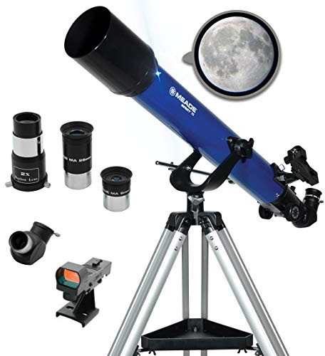 Meade Instruments 209003 Infinity 70AZ Refraktor-Teleskop, Metallic-Blau