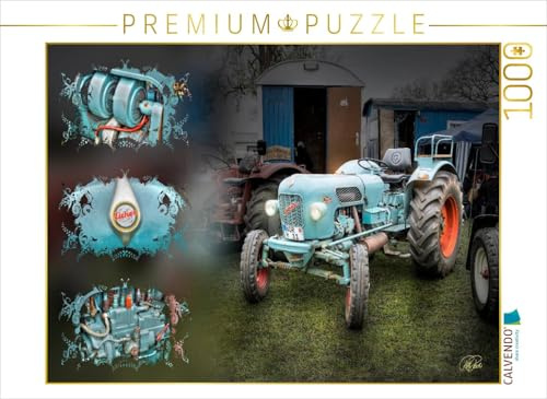 CALVENDO Puzzle Oldtimer Traktor Eicher | Lege-Größe cm Foto-Puzzle für glückliche Stunden