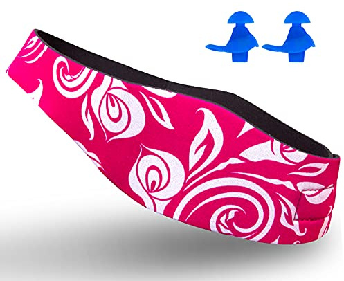 Swimming Headband for Babies, Toddlers, Kids, Adults - Designed to Help Prevent swimmer's Ears - Elastic Swim Hair Guard & Ear Guard - Keep Water Out, Hold Earplugs In Waterproof Band for Kids Adult