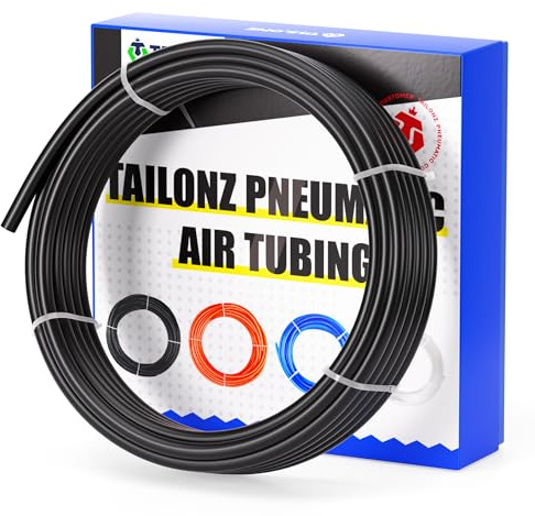 TAILONZ PNEUMATIC Svart 8 mm OD 10 meter PU luftslang rör slang PU luftslang för luftledningsrör eller vätskeöverföringsrör
