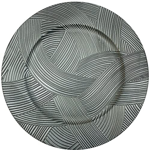 Lot de 4 assiettes de présentation rondes Gris clair 33 cm