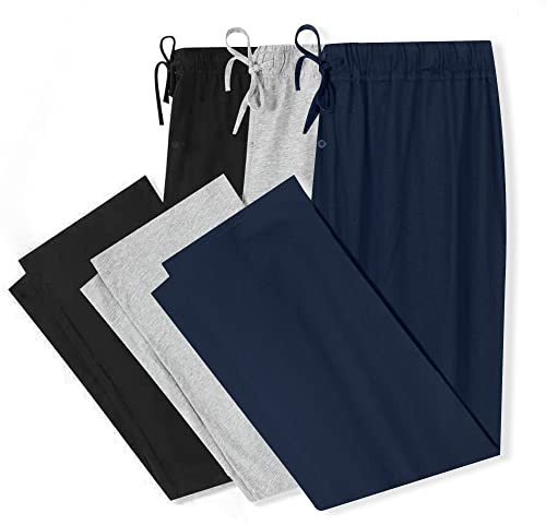 U2SKIIN Men 100% Cotton Pajama Pants Soft Lightweight Pj Bottoms | Lounge Pant with Pockets and Button Fly, Breathable Sleep Pants, Year-Round Comfort, Classic Fit