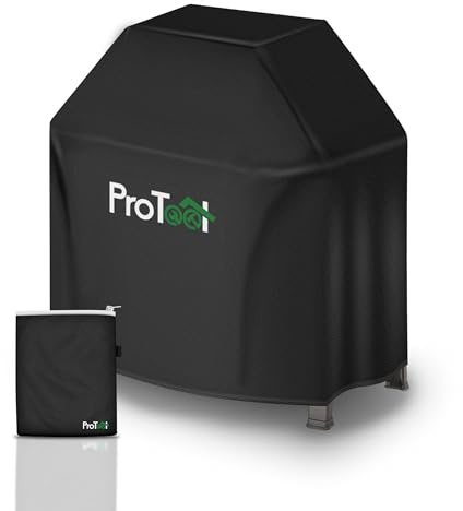 ProTool Copertura Barbecue Impermeabile, Telo Copri Barbecue Gas Carbonella Elettrici BBQ Grill in Tessuto Oxford Resistente, Cover Protettiva Anti Pioggia UV Sole Polvere Neve Vento (145x61x117 cm)