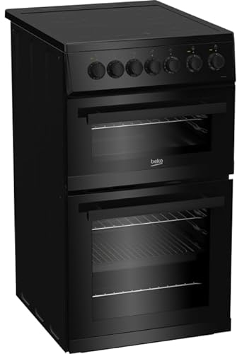 Beko EDVC503B 50cm Electric Double Oven with Ceramic Hob - Black,(Pack Of 1)