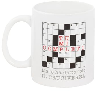 O.P.S. - Tazza In Cercamica Personalizzata, Con Frasi Divertenti e Dal Design Accattivante, Adatta Per Forno, Microonde, Lavastoviglie, Capacità 350ml, Formato cm 10hx8x8 - Cruciverba