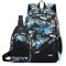 Amythe Schulrucksack Jungen Teenager 2 Teilig mit Sling Bag Herren Casual Daypack，Schultaschen-Set für 9-18 Jahren, Große Kapazität Wasserdicht Camouflage Rucksack Schule Mädchen, Blau