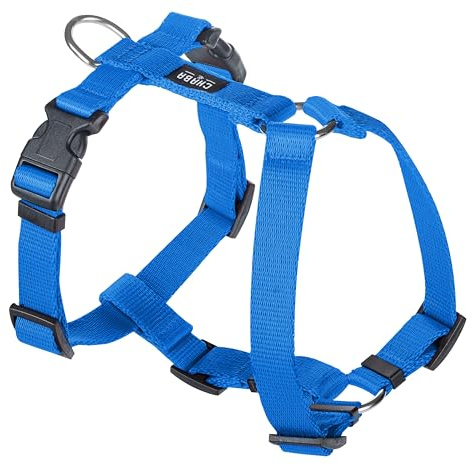 Chaba Guard Hundegeschirr für mittelgroße Hunde mit Kontrolle, Anti-Zug & Würgen, Verstellbar, Komfortabel und Leicht, Classic Step-in Brustgeschirr, Laufgeschirr, Dog Harness, Größe L, BLAU