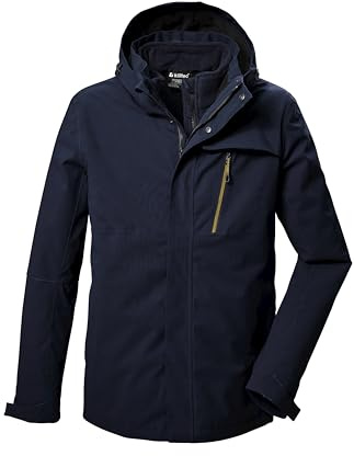 Killtec Men's Kow 6 Mn Jacket 3 in 1 Functional Jacket Waterproof with Zip-Off Hood and Zip-In Fleece Jacket