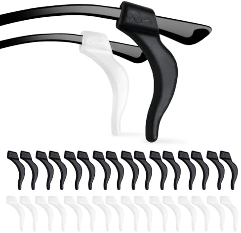 Quelcc 16 Paires Anti Glisse Lunettes, Retenues de Lunettes en Silicone, Lunettes Porte-Lunettes Anti-Dérapant, Crochets Souples Antidérapants Universels pour Lunettes de Lecture de Soleil