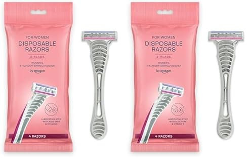 by Amazon 3-Klingen-Einwegrasierer Damen Pink 4 1 Pack (Packung mit 2)