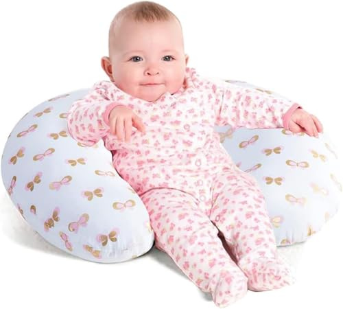 Little Grape Land Nursing Pillow for Baby,Coussin d’Allaitement Doux et Soutenant pour Maman, Coussin de Tétée avec Housse Amovible, Adapté de 0 à 12 Mois(Papillon doré)