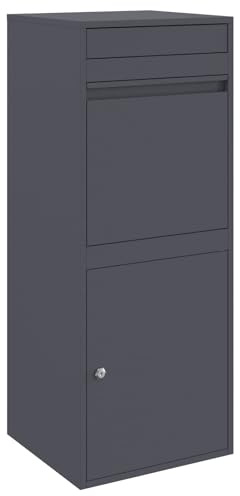 vidaXL Paketbox med lagring med dörr Antracit 47,5 x 38 x 59 cm Stål