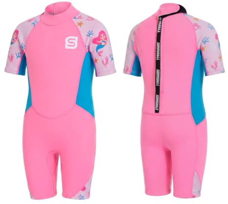 Summshall Kids Wetsuit - 2mm Neoprene Thermal Shorty Swimsuit for Boys Girls Toddler | Flexible, Warm, UPF50+Sun Protection for Swimming, Surfing, Water Park, Beach Water Sports