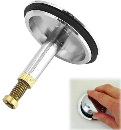 Vaniika Tappo per vasca da bagno regolabile, tappo a vite da 43 mm per vasca da bagno da 8 mm, in ottone cromato resistente, per vasca da bagno standard del Regno Unito