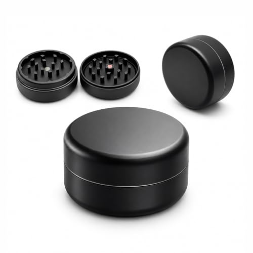Grinder premium LITTLE TITAN 2 piezas | 100% Aluminio CNC de alto grado | Robusto y compacto de 54 mm de diámetro | Molinillo de Hierbas y especias.