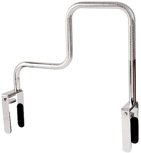 DMI Chrome Plated Adjustable Grab Bars for Bathtub and Showers for Seniors, Rust-Resistant Safety Rail with Textured Non-Slip Handle, 250 lb Capacity, Brackets Fit 3.3 - 5.8” Tub Walls