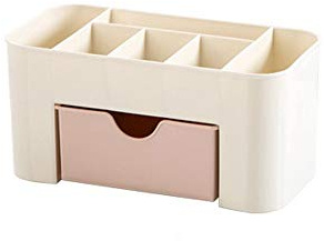 Tiroir de Rangement Bureau Maquillage Cosmétique Supports Boîte économiser de l'espace (Rose)
