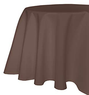 TextilDepot24 - Gartentischdecke Leinen Optik Lotuseffekt Stoff Fleckschutz Bügelfrei Tischdecke (180 cm rund, Dunkelbraun)