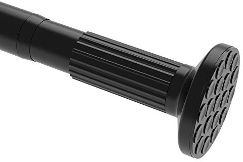 Tension Curtain Rod, 51-126 Inch,Spring Closet Rod, for Windows or Shower, Easy to Install, No Drilling, No Rust, for Bathroom, Rod Diameter 1.26 Inches, Black,Umimile