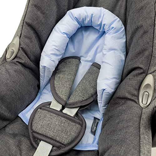 BAMBINIWELT Kopfpolster Kopfkissen für Babyschale kompatibel mit Maxi Cosi Modell Cabrio Fix und Citi, Gruppe 0, Baumwolle (Baumwolle hellblau)