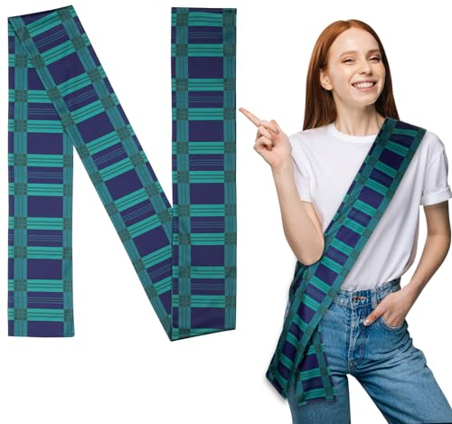 Neer 6,8 Fuß Tartan Grün Schal Schottenmuster Schärpe Burns Night Kostüm Traditioneller Königlicher Stewart Schottenkaro Schal Karierter Schotten Schärpe für Herren Damen