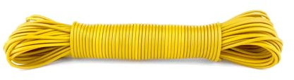 IDEA HOME Cuerda de Tendedero de 20 Metros Resistente para el Hogar, Jardín y Camping, Cuerda de Lavandería Robusta de Núcleo de Poliéster y Revestimiento de Plástico, Amarillo