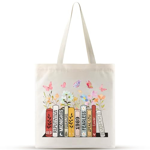 Fizdoqg Stofftasche Bedruckt TS Canvas Tote Bag Aesthetic Album Inspirierte Tragetasche Damen Personalisierte Leinentasche Stoffbeutel Bedruckt Taschen Umhängetasche Geschenk für Sänger Fans
