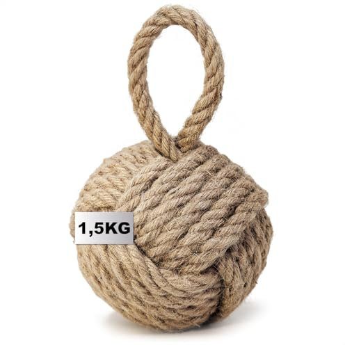 com-four® Türstopper - 1,5 kg schwerer Türhalter im Türkenbundknoten-Design - Affenfaust-Fenster-Stopper - funktionelles Wohnaccessoire - Bremsblock für Fenster und Türen