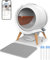 HoneyGuaridan Self Cleaning Cat Litter Box with APP Control, Waterproof Automatic Cat Litter Tray, Smart Robot Litter Box, Safety Protection 0 Risk, Odor-Free, 63L Large-Open for Multi-Cats 3-33lb