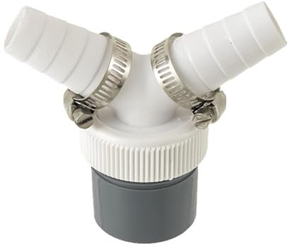 ANDARS Double Evacuation Machine a Laver, PP Double Machine-Laver Raccord Y, Double Extrémité Adaptateur de Vidange Machine à Laver, Entrée D'eau 18-24 mm, pour Lave-Vaisselle, Sèche-Linge