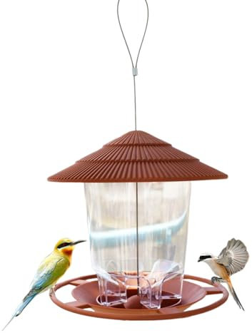 Mangeoire pour Oiseaux d'Extérieur | Coupelle De Nourriture pour Colibris - Mangeoire Transparente Suspendable pour Oiseaux - pour Perroquets Calopsittes Branche d'arbre Balcon Jardin Patio