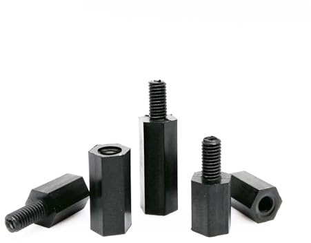 Socket head screws, 445/650/850/1300pcs M2 .5 M3 M4 Motherboard Black Plastic Nylon Hex Hexagon Spacer Column Standoff Screw Nut Kit Box(M4 445pcs)
