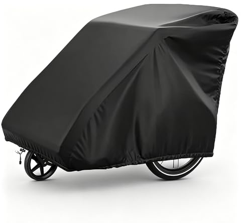 XPJBKC Hopfällbar cykelvagn, släpvagnsskydd 140 x 84 x 99 cm, 420D Oxford-tyg vindtätt skyddsöverdrag, universellt cykelöverdrag (svart)