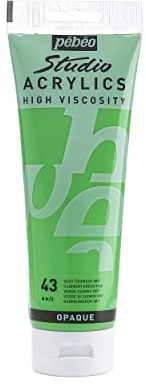 PEBEO Pébéo - Studio Acrylics Fine Acrylic - Acrylic Paint - Green Acrylic - Cadmium Green Hue, 250 ml