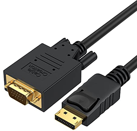 CableCreation 6ft Gold Plated DisplayPort a VGA Cavo, DP Standard VGA Cavo Maschio, 6ft Colore Nero