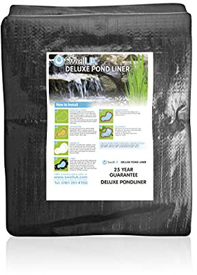 Swell UK 4m x 3m Pond Liner | 25 Year Guarantee | HDPE | UV Resistant | Garden Fish Ponds