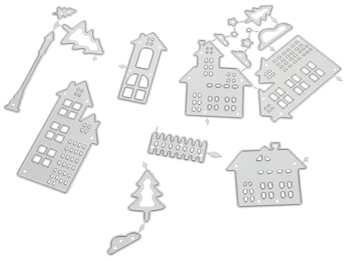Healifty Metallo Taglio Diesfreedom Hope Diy Carta Scrapbooking Album Di Goffratura Craft Artigianato Die Tool (Xmas House)