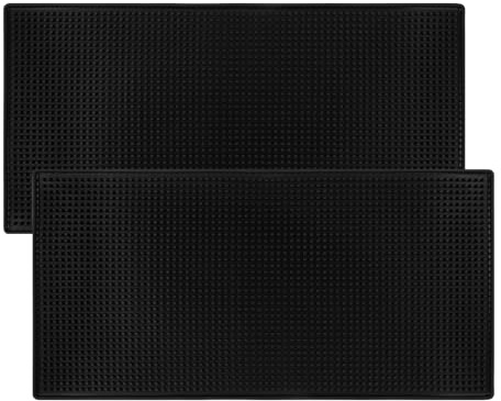 2 Pack Heavy-Duty Bar Mat Pad PVC Rubber Dish Drying Spill Matting for KTV Bar Glass Home (XL:24x 12)