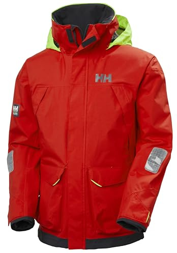 Helly Hansen PIER JACKET – andningsbar segeljacka med reflektorer för segling, vandring eller skidåkning – vattentät jacka för män Signalröd Large