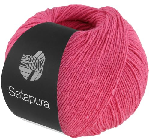 LANA GROSSA Setapura | Behagligt mjukt, matt sidengarn | handstickgarn av 100 % silke | 50 g ull för stickning och virkning | 200 m garn