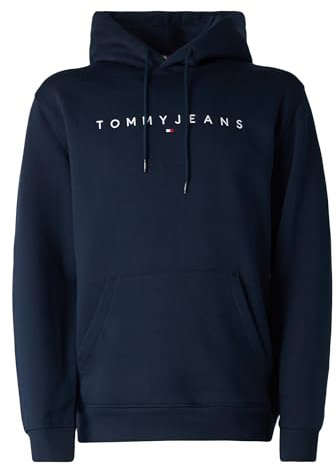 Tommy Jeans TJM Reg Linear Logo Hoodie EXT Pullover-Kapuzenpulli, Herren, Blau (Dark Night Navy), XXXL