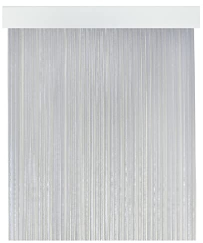 Acomoda Textil - Cortina Interior o Exterior PVC para Terraza, Jardín, Patio y Balcón. Panel con Barra de Aluminio Antimoscas e Insectos Fácil Instalación. (Cristal, 120x210 cm)