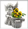 Pflanzgefäß Engel Pflanztopf Grabdeko, Gartendeko Blumentopf Dekofigur, Statue Höhe 29 cm
