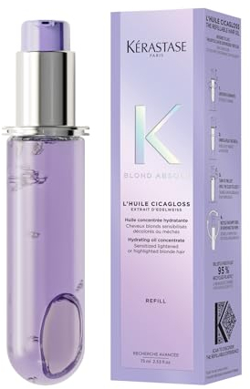 Kérastase Blond Absolu, Intense Blonde Strengthening Hair Oil, For Sensitised Lightened or Highlighted Hair, With Hyaluronic Acid & Edelweiss Flower, Huile Cicaextreme, 75ml Refill