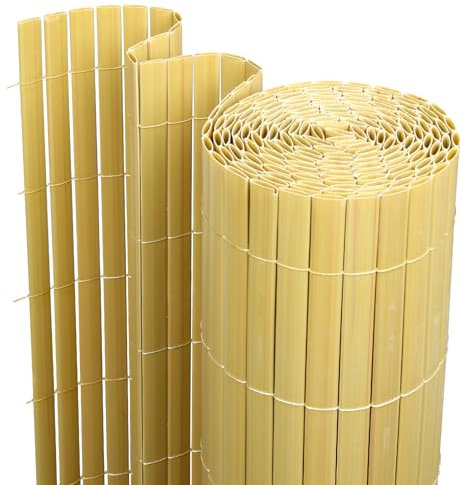 Hebitod Esterilla de protección visual de PVC, 180 x 300 cm, triple refuerzo, interior, balcón, protección visual con bridas, revestimiento de balcón, protección contra el viento para balcón, jardín,