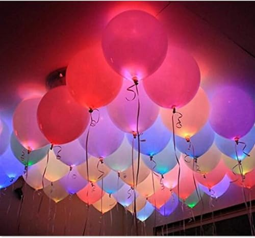 40 Ballons Lumineux LED, Multicolores avec Lumières Clignotantes pour Fêtes, Anniversaires et Noël, Gonflables à l'Hélium ou à l'Air (Multicolor-1)