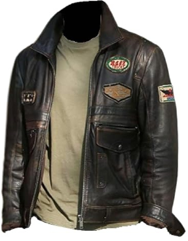 ZM ATTIRE Veste en cuir aviateur pour homme style pilote bombardier vintage classique marron vieilli, XXL