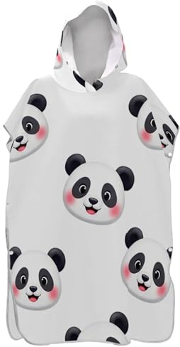 Joitme Söt panda vit surfponcho ombytesrock för vuxna bärbara strandponchos för män strand bad handdukar med huva en storlek