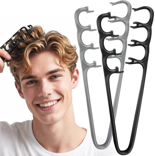 MELLIEX 2 Pezzi Pettine Denti Larghi per Texture, Pettine Capelli Volumizzante Ricci, Texture Comb Accessorio Strumento Volumizzante Radici per Volume Alle Radici e Rifinitura Frange